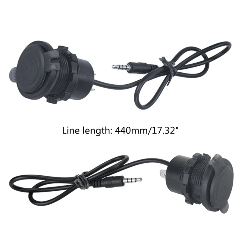

Car Dashboard Flush Mount USB and 3.5mm AUX Extension Cable with LED Universal Car Panel Mount Cable