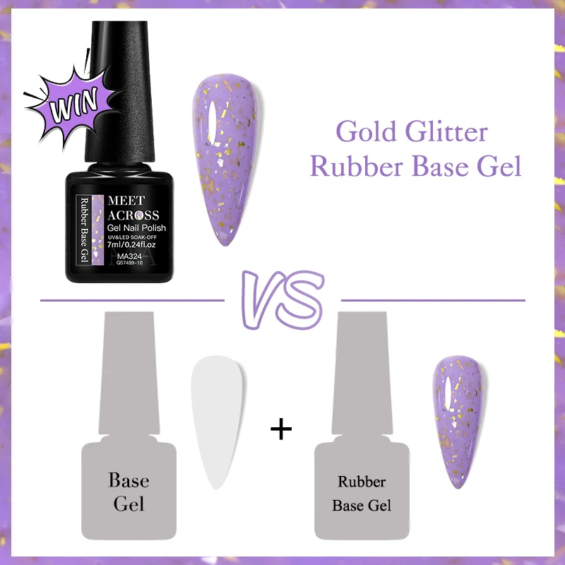 7ML Gold Glitter Rubber Base nail polish Milky White UV Construction Gel Semi Permanent Varnish Soak Off UV LED Nails Art