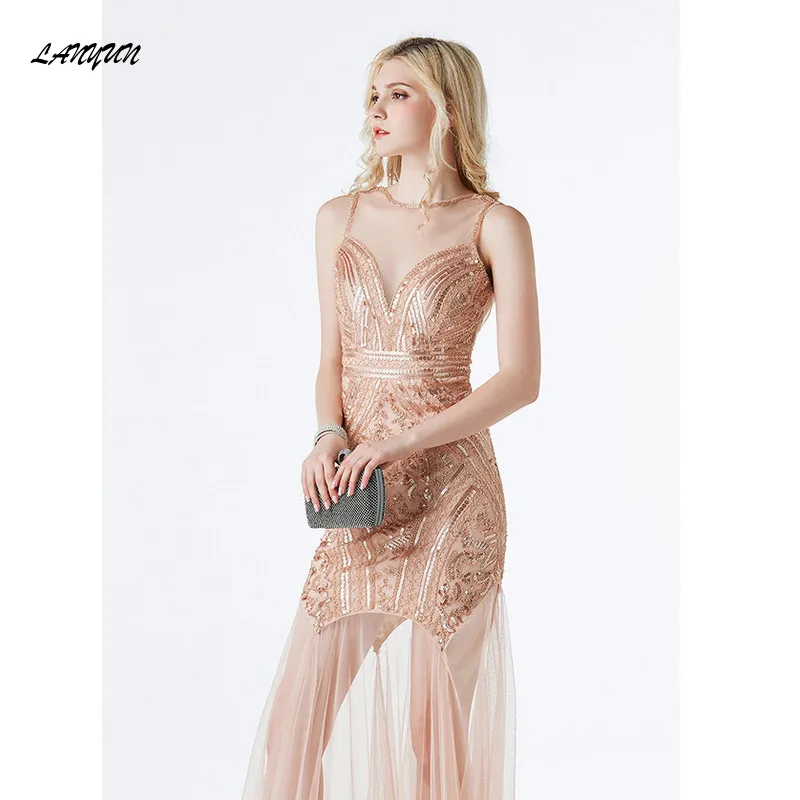 1920 Retro Evening Dress Dress Sequin Evening Dress Bridesmaid Sequin Evening Dress Wedding Banquet Elegant Party