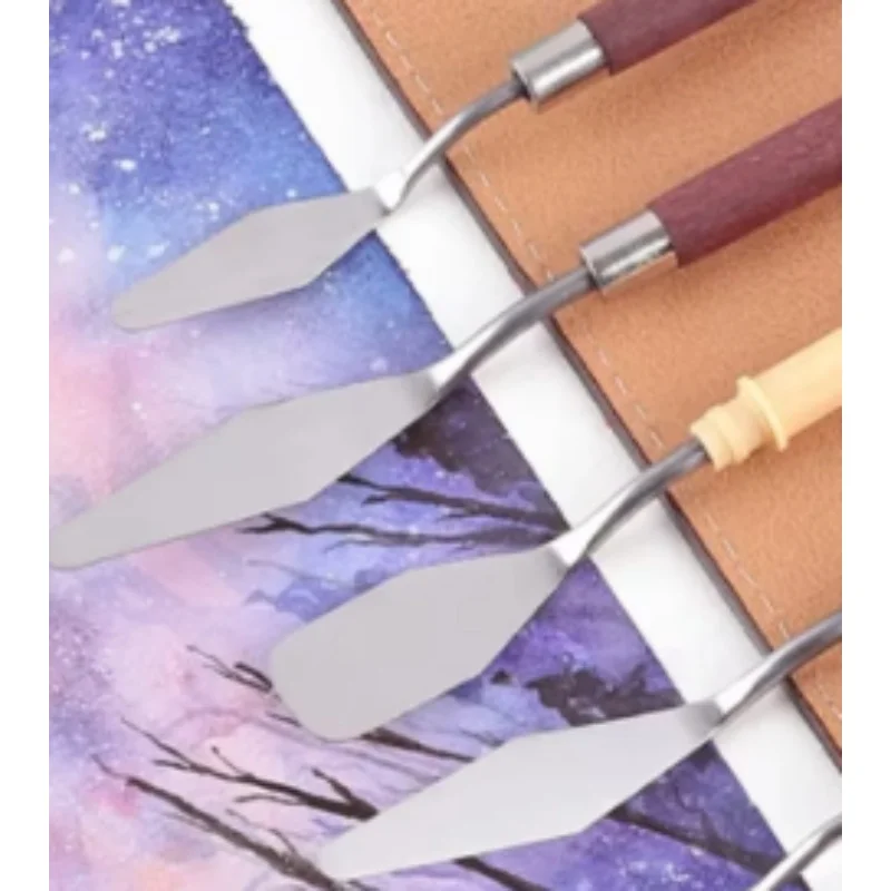 1set Stainless Steel Buttercream Spatula Cake Creamer Pastry Tools Oil Painting Tinting Spatula Kitchen Accessories 6