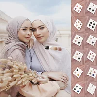 4Pairs/Bag Strong Magnet Hijab Scarf Brooches Pins Decorated Accessories For Women Muslim Candy Colors Magnets New Arrival 1