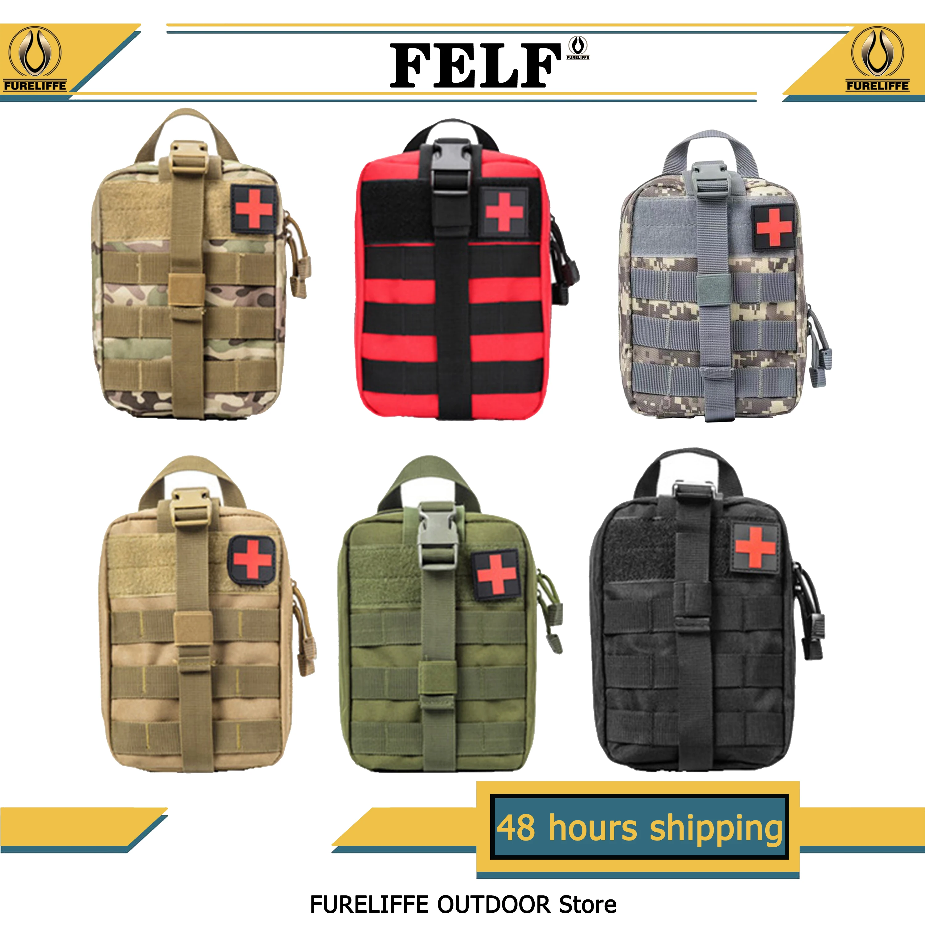 

HOT!Rapid Deployment First Aid Kit Tactical Military MOLLE Bag Military EDC Tactical Medical Bag Outdoor Hunting Survival Kit