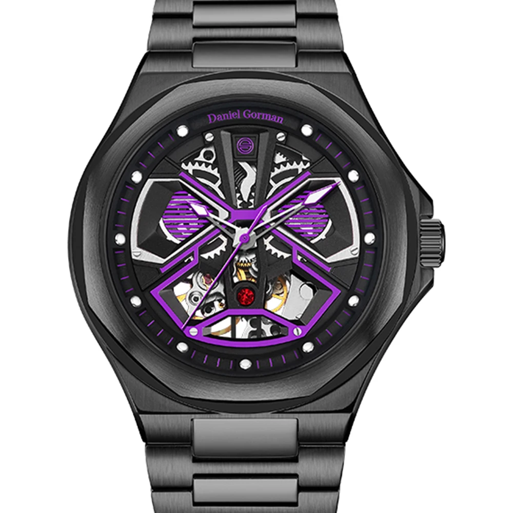 

Luxury Skeleton Watch Men Automatic Watch Daniel Gorman Hollow Mechanical Wristwatches 43mm Luminous 5bar Waterproof Clocks 2023