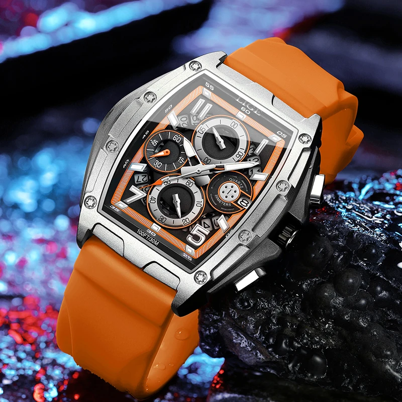 New Watch LIGE Chronograph Casual Fashion Watches for Men Sport Military Silicagel Calendar Wrist Watch Men Watch Relojes Hombre