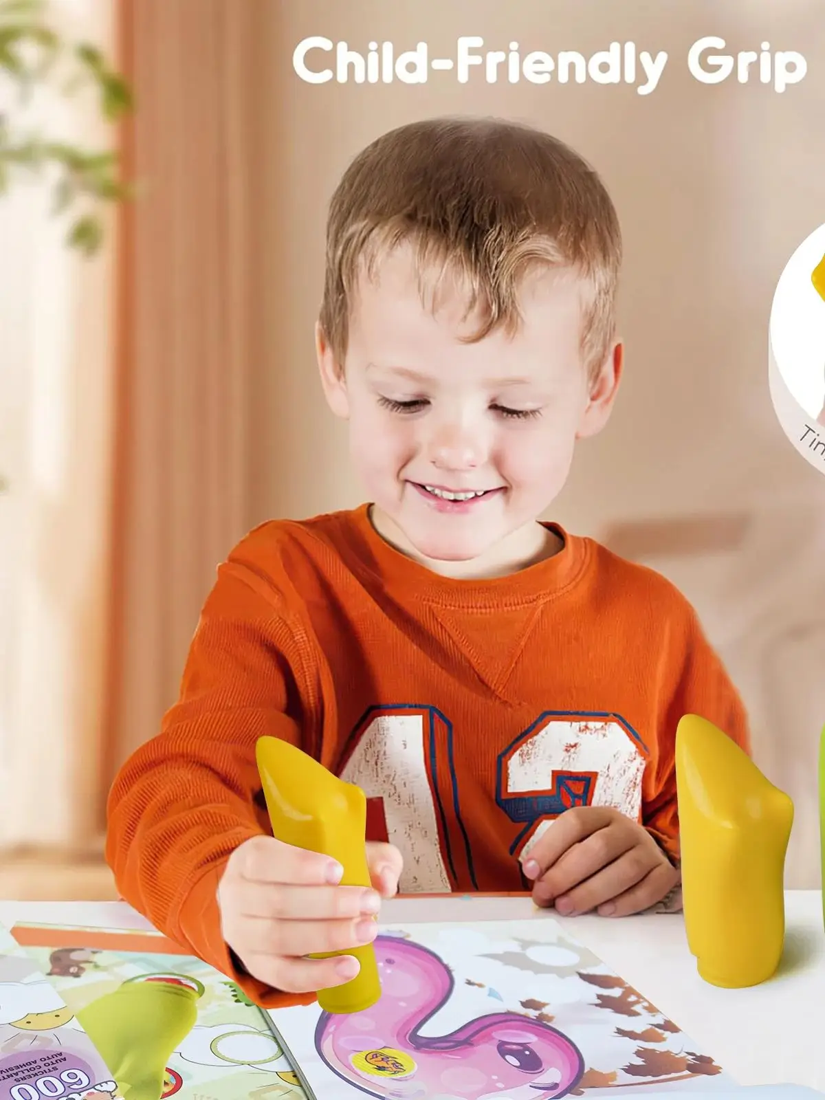 ​24 pages of animal and alphabet picture book and stamps x 3， plus 1000 stickers for boys girls 3+