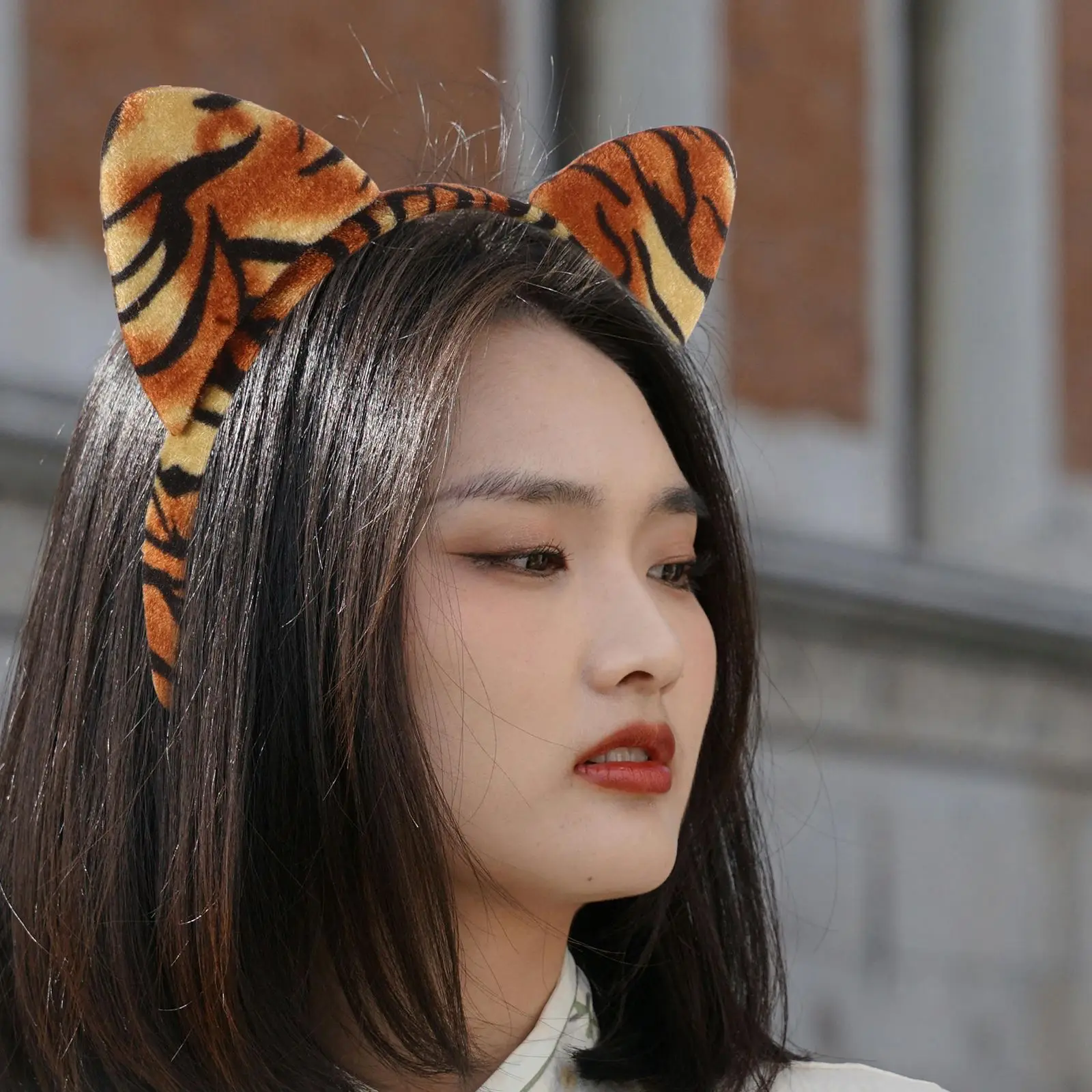 4 Sets Tiger Ear Hairband Bow Tie Tail Kit Hair Hoops Headwear Kids Stage Performance Cosplay Costume Props