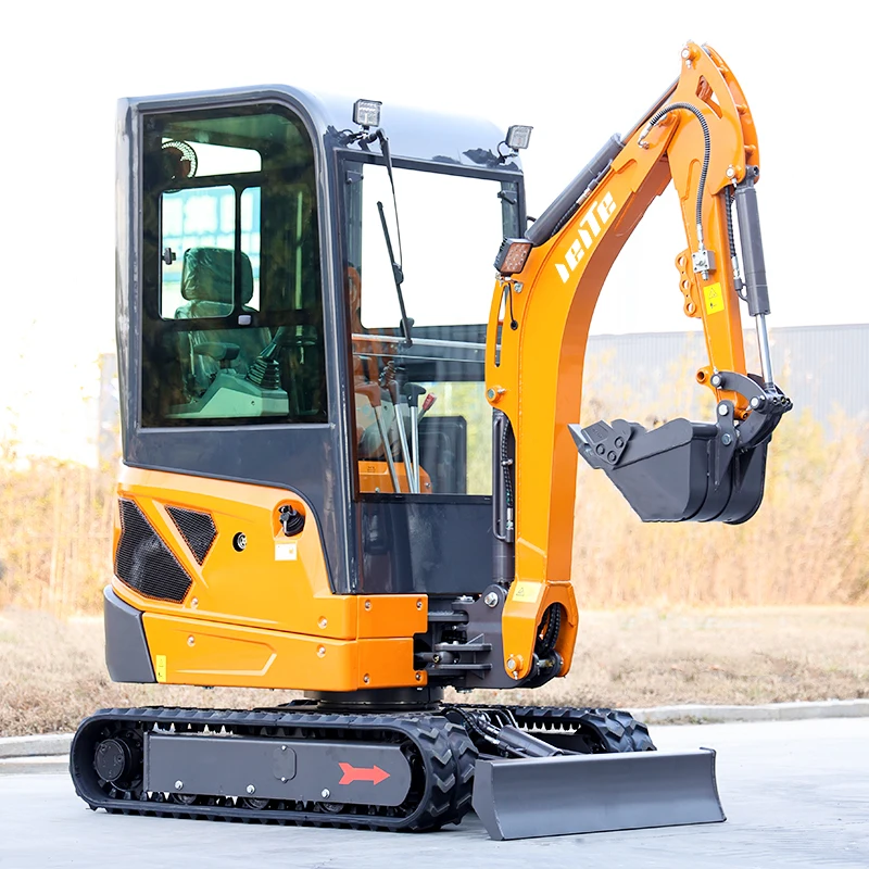Neues Design LEITE 1,8 Tonnen Mini-Bagger Euro 5 Landwirtschaftlicher Raupenbagger Kleiner Bagger mit Dieselmotor Maßgefertigt mit Kabine