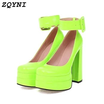 2022 autumn new sexy platform high heel sandals red black white green women's shoes large size 35-43 3