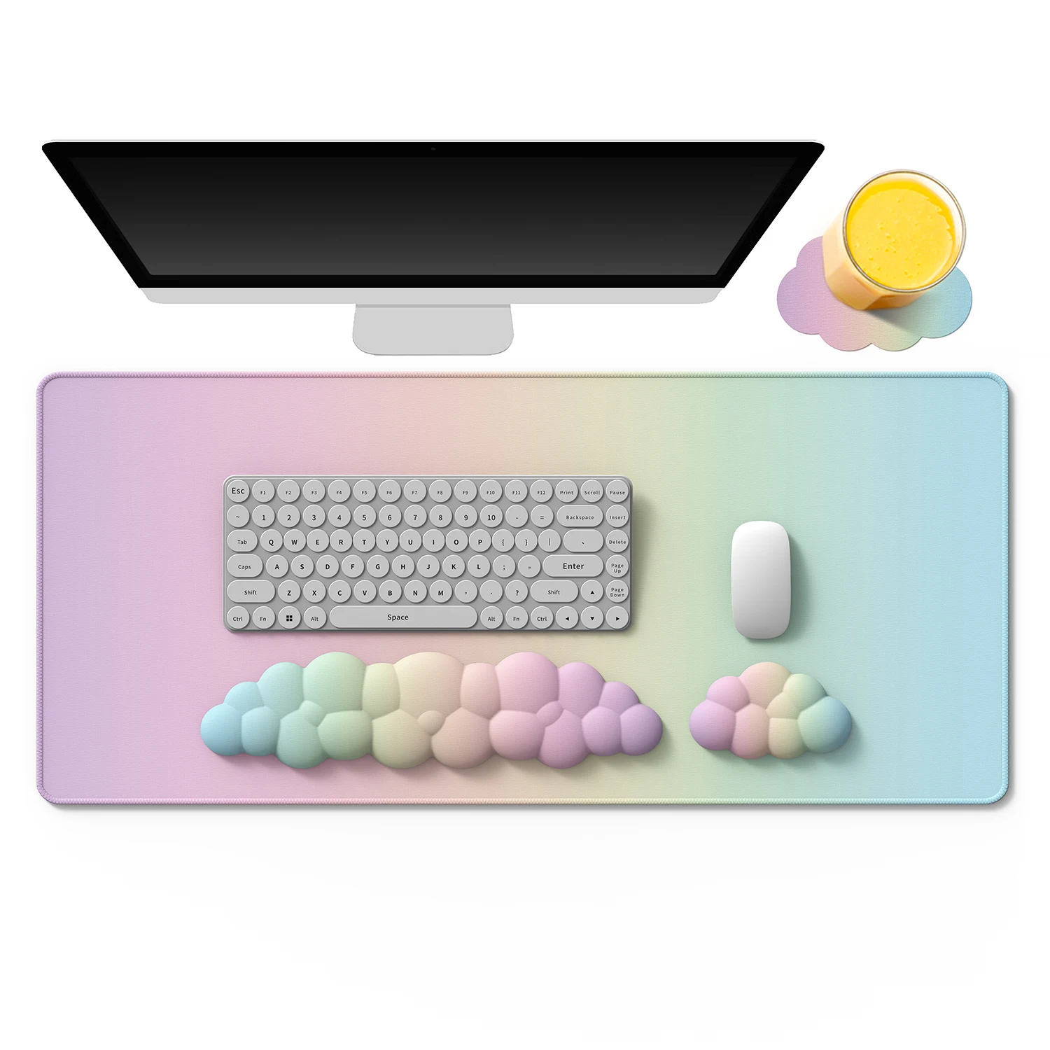 Ergonomic Keyboard Mouse Cloud Wrist Rest Office Typing Protection Relax Wrist Memory Foam Mouse Pad Computer Laptop Desk Mat