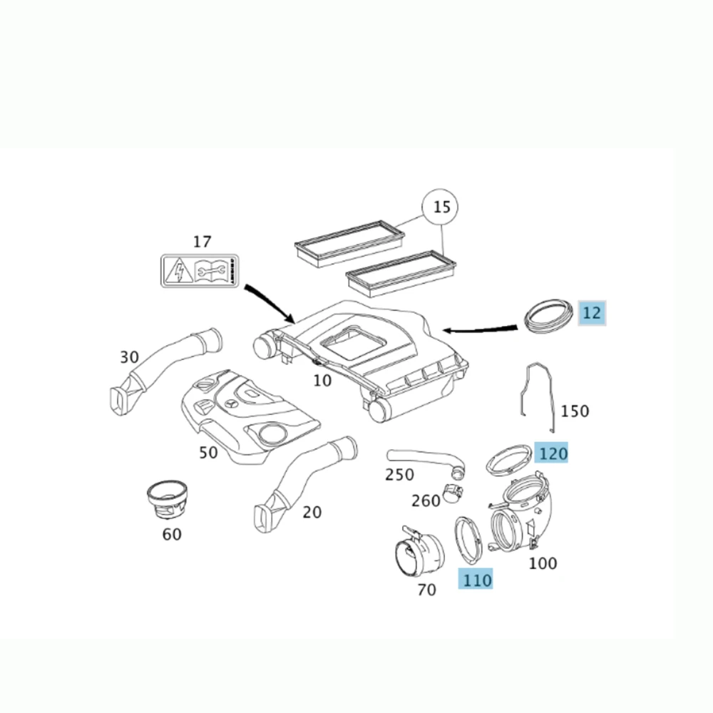 Original Engine Air Intake Collector Upper Lower Sealing Gasket for Mercedes Benz CL550 S550 A2720940080 A2721410780 A2731410780