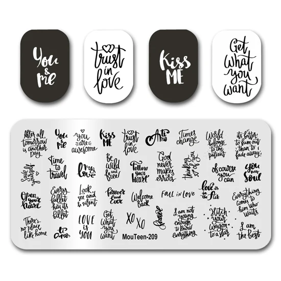 Newest Nail Stamp MouTeen Full Products Mixed Sassy Nail Stamping Plates Manicure Stencil Set For Nail 3