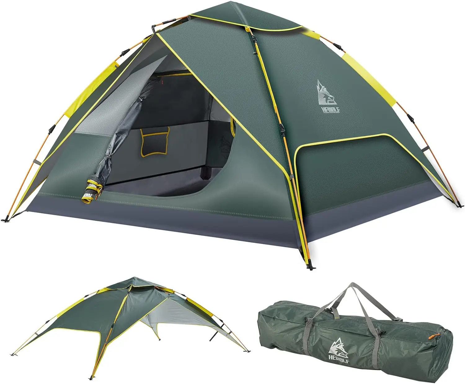 

Hewolf Camping Tent Setup - Waterproof Lightweight Pop up Dome Tent Easy up Fast Pitch Tent Great for Beach Backpacking Hiking