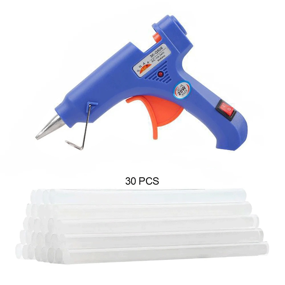 

20W Hot Melt Glue Gun Household Industrial Mini Guns Electric Heat Temperature Tool With 7mm Glue Sticks