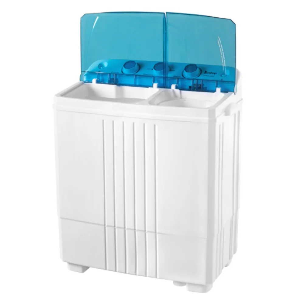 Washing Machine, with Built-in Drain Pump 20Lbs Semi-automatic Twin Tube for Apartment, Dorms, and More, Washing Machine