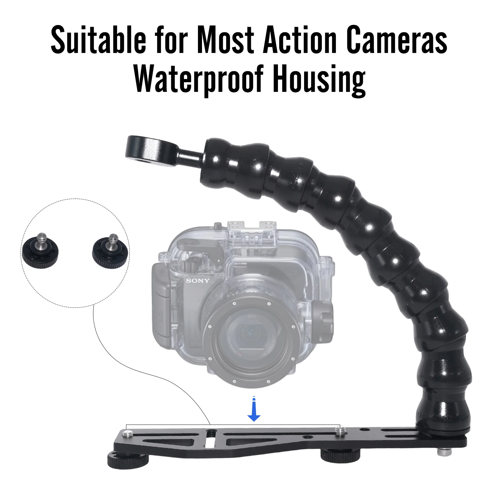 Aquanic AS062 flex arm for GOPRO TG7 waterproof housing PT-059 flex arm waterproof housing