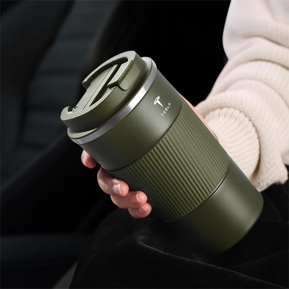 Tesla Car Coffee Thermos 510ml - ترمس قهوة حراري ل...