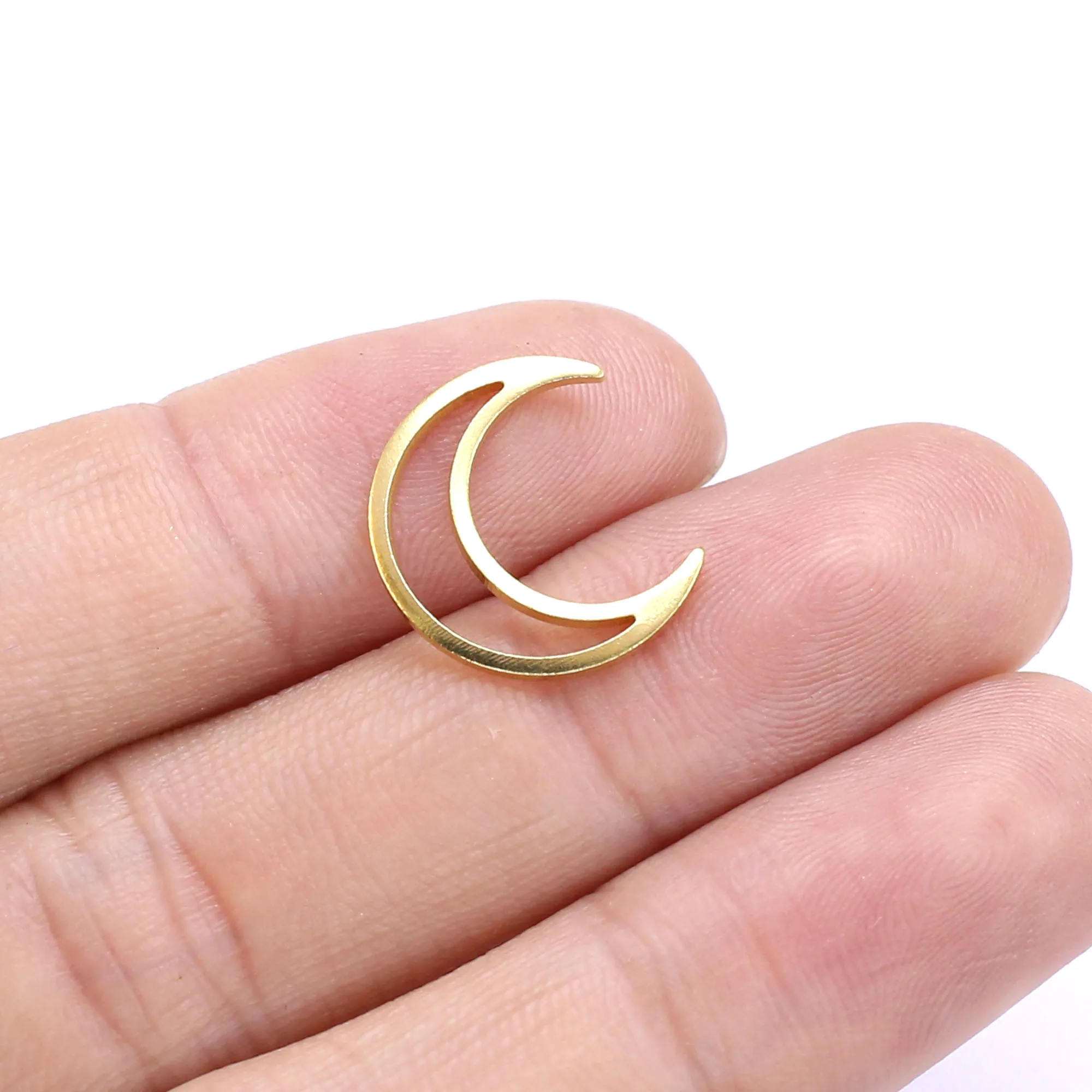 

20pcs Cresent Moon Earring Charms, Brass Charms For Jewelry Making, Moon Connector, Earring Findings, 16x14mm R2637