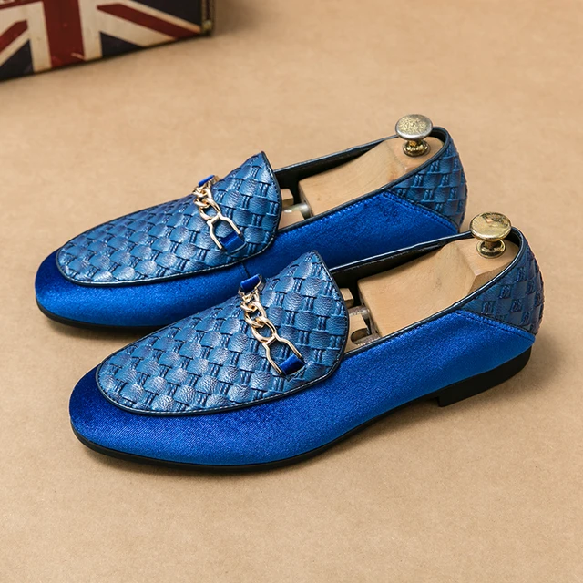 Klassieke Blauwe Loafer Slip On Fashion Hoge Kwaliteit Mocassin Bruiloft  Schoenen Mannen Lakschoenen Dikke Zool Luxe Casual schoenen| | - AliExpress
