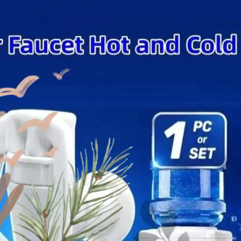 Push Type Water Dispenser Plastic Tap Hot Cold Blue Valve: 1/2 PCS Tank Drinking Fountains