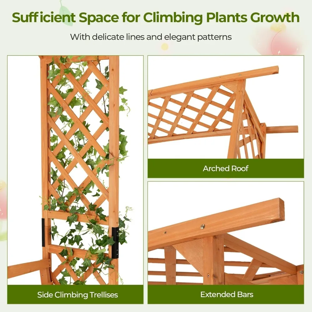 Garden Arch Trellis with Bench 6