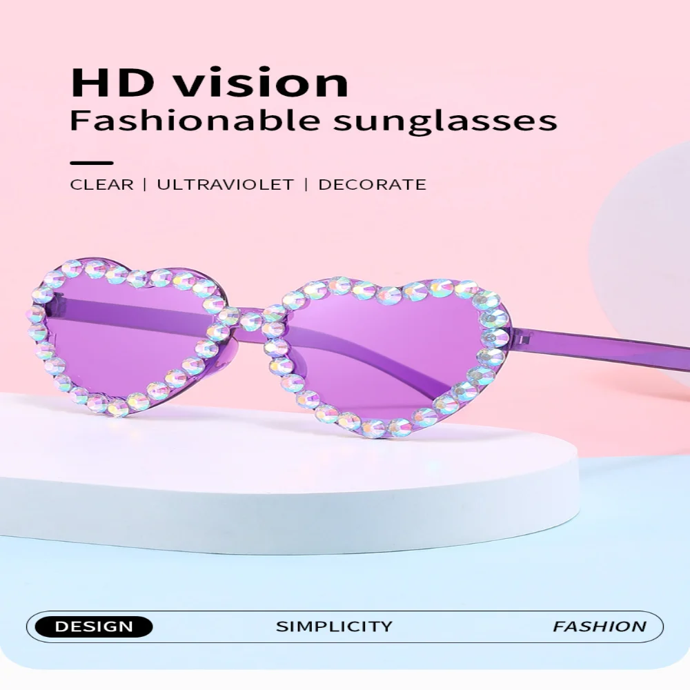 Lentes de Sol Rimless Corazón con Strass (UV400) Sbba2e8e734324bd4a8c61d75ba4076c3R