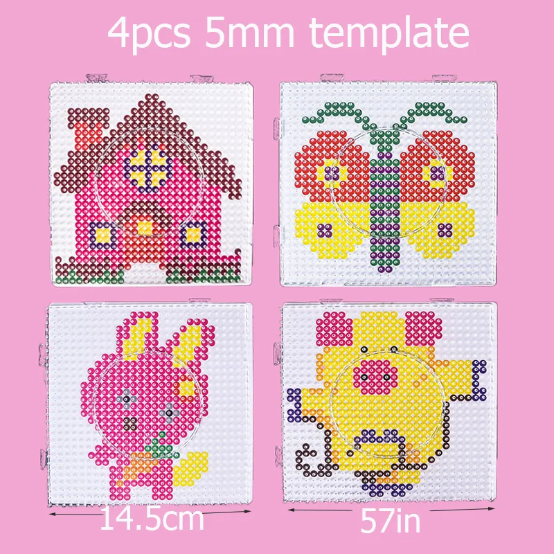Set De Cuentas Para Planchar De 5 Mm – 72 Colores Con Caja De Almacenamiento, Plantillas Y Accesorios, Manualidades Para Niños
