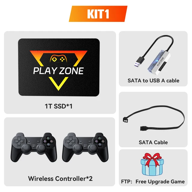 Playzone 1TB SSD for Switch/PS5/Xbox/PS4/PS3/PS2/WIIU 80+Emulators