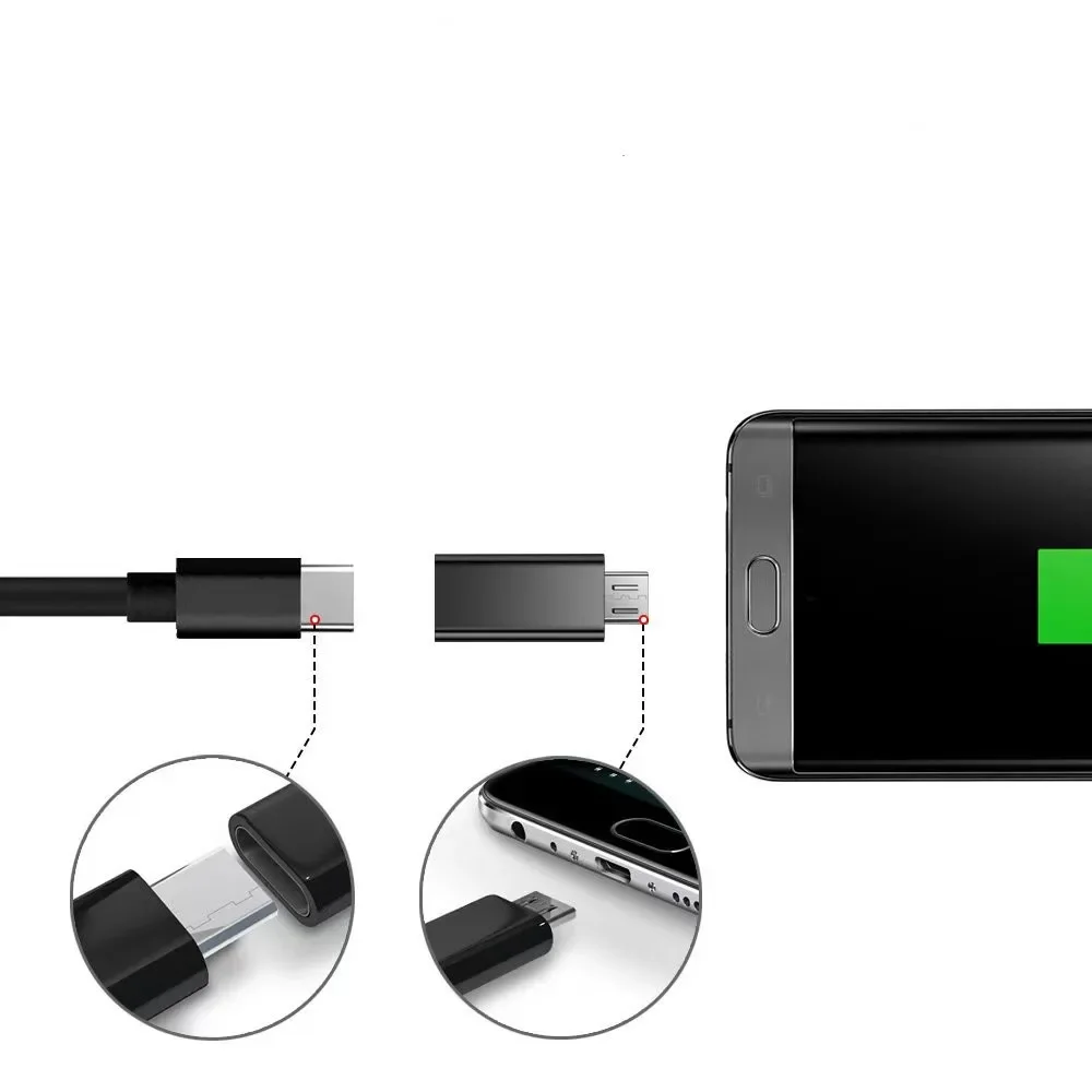 Universal 2-in-1 USB C to Micro USB Fast Charge Adapter and Data Sync Converter