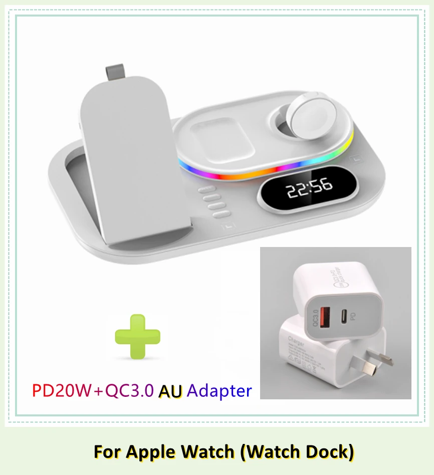 LED 4 in 1 Wireless Charger Dock Qi Fast Charging Station for Apple Watch Airpods iPhone 12 13 Pro Samsung S21 Note Mobile Phone apple magsafe duo charger Wireless Chargers