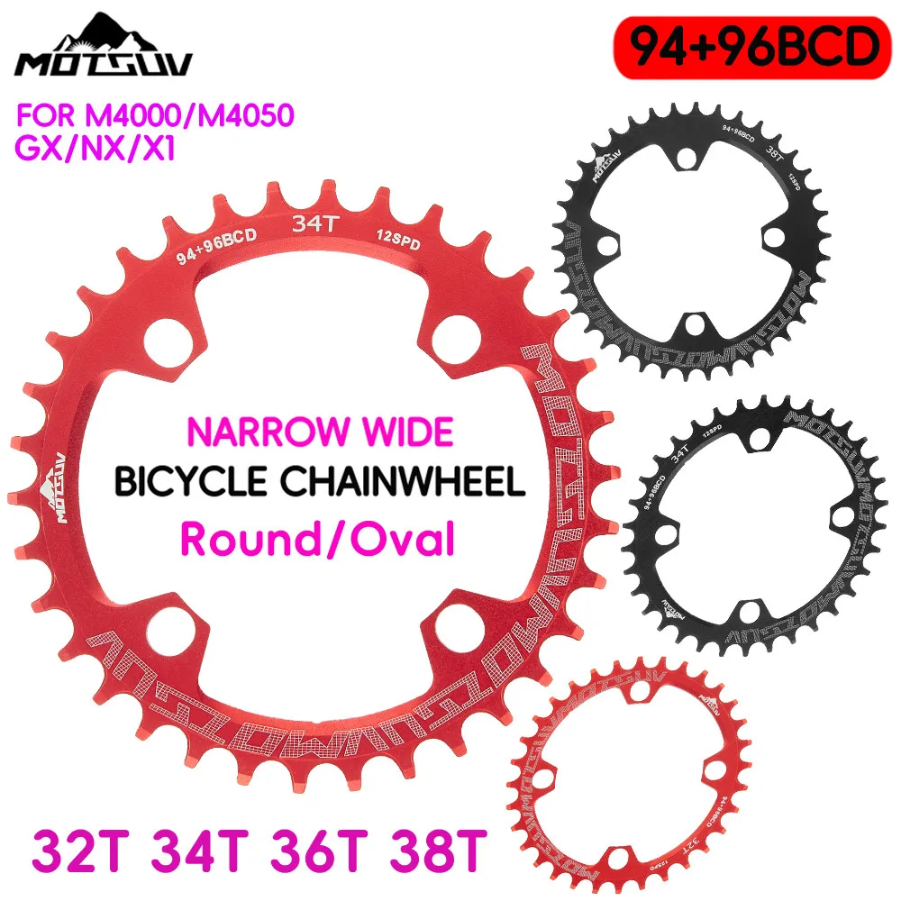 MOTSUV 94+96 BCD Chainwheel Round Oval 32T-38T MTB Crank
