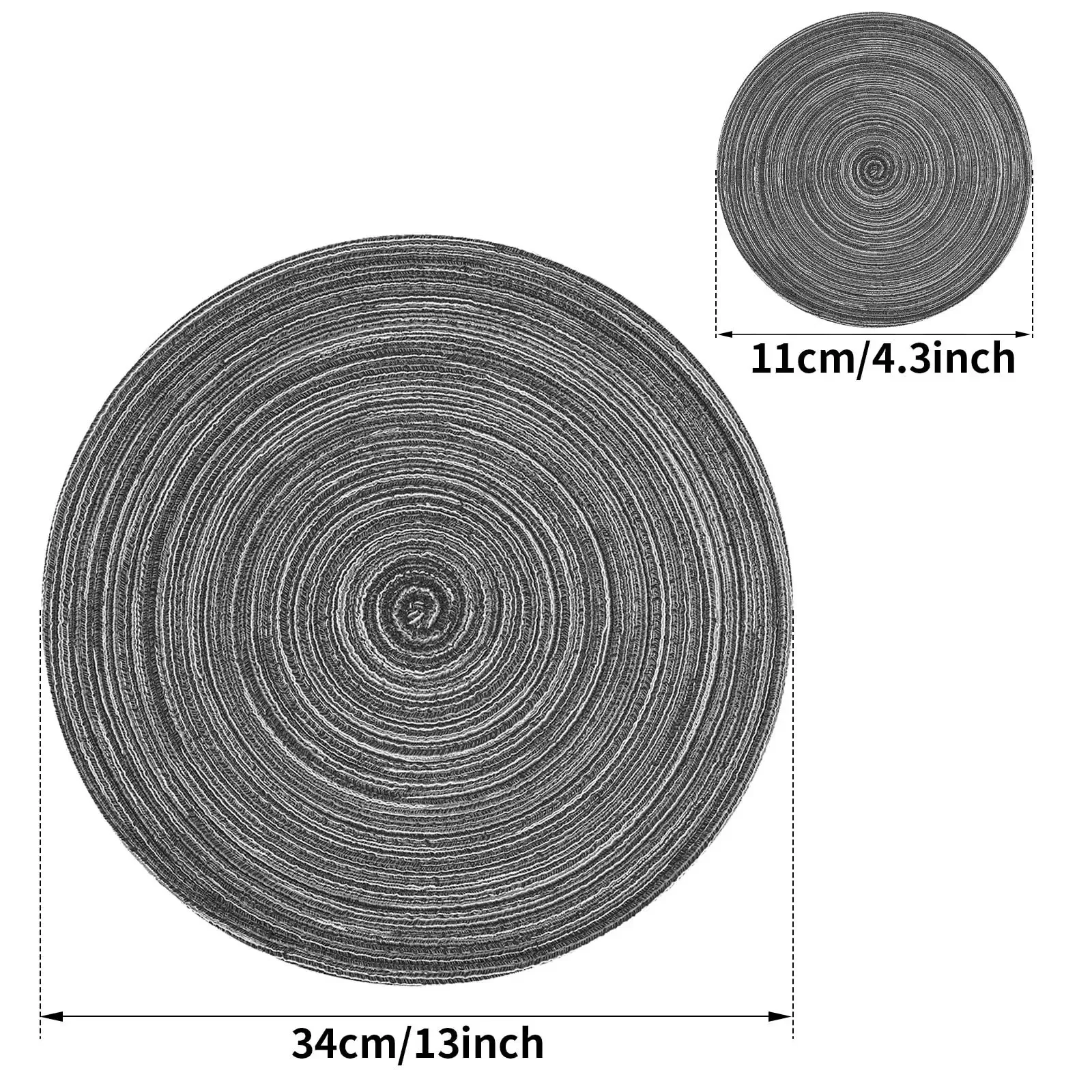 Set of 6 Stylish Braided Placemats and Coasters – Durable, Washable, and Heat-Resistant