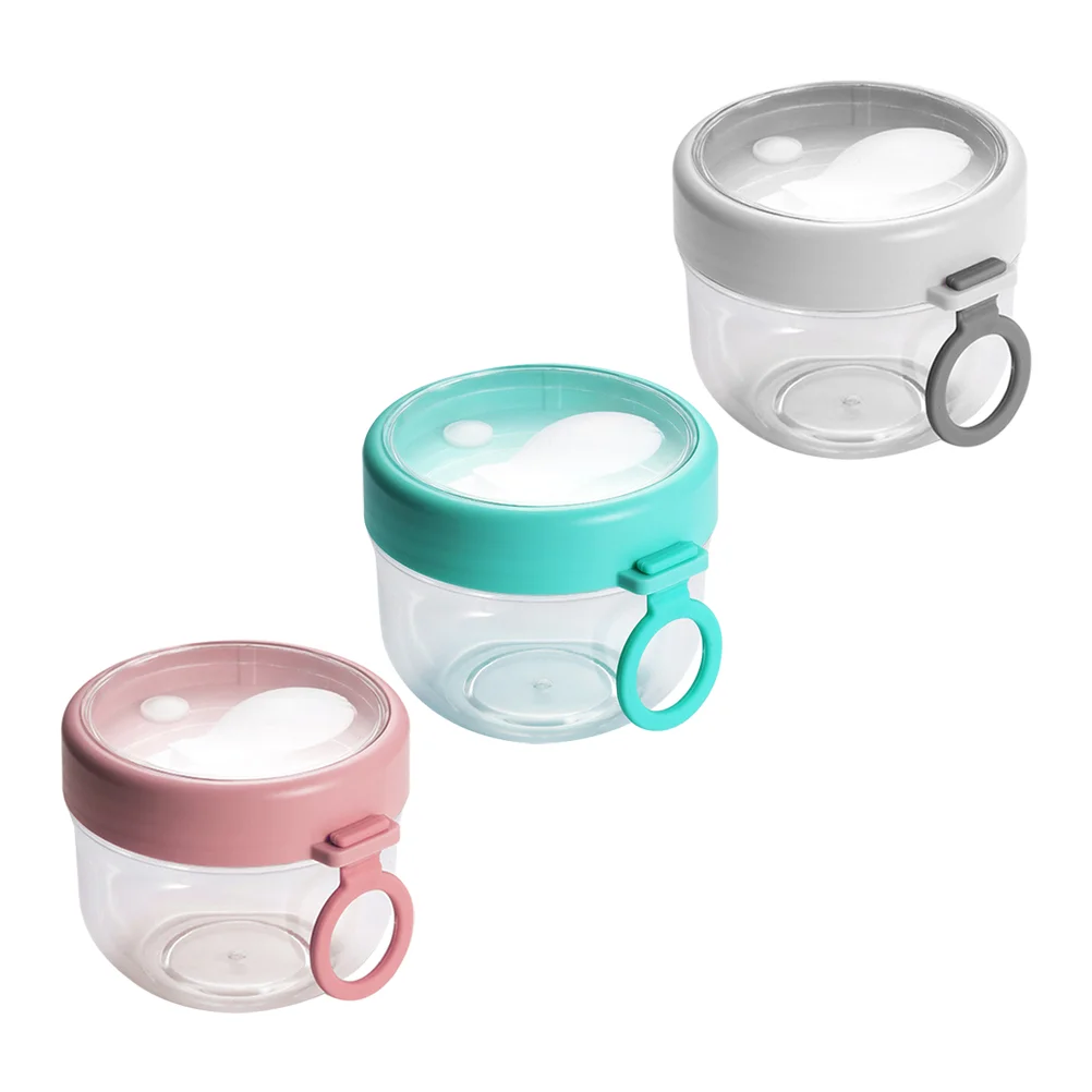 

3 Pcs Overnight Oats Container Oatmeal Jars Yogurt Nights with Lid Containers Lids Cup Portable