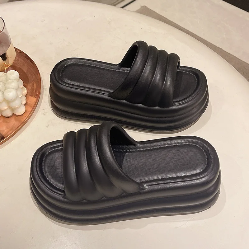 Sandalias de mujer con suela blanda de EVA de verano, sandalias de suela gruesa de una sola línea, sandalias de playa antideslizantes para exteriores, moda 2024