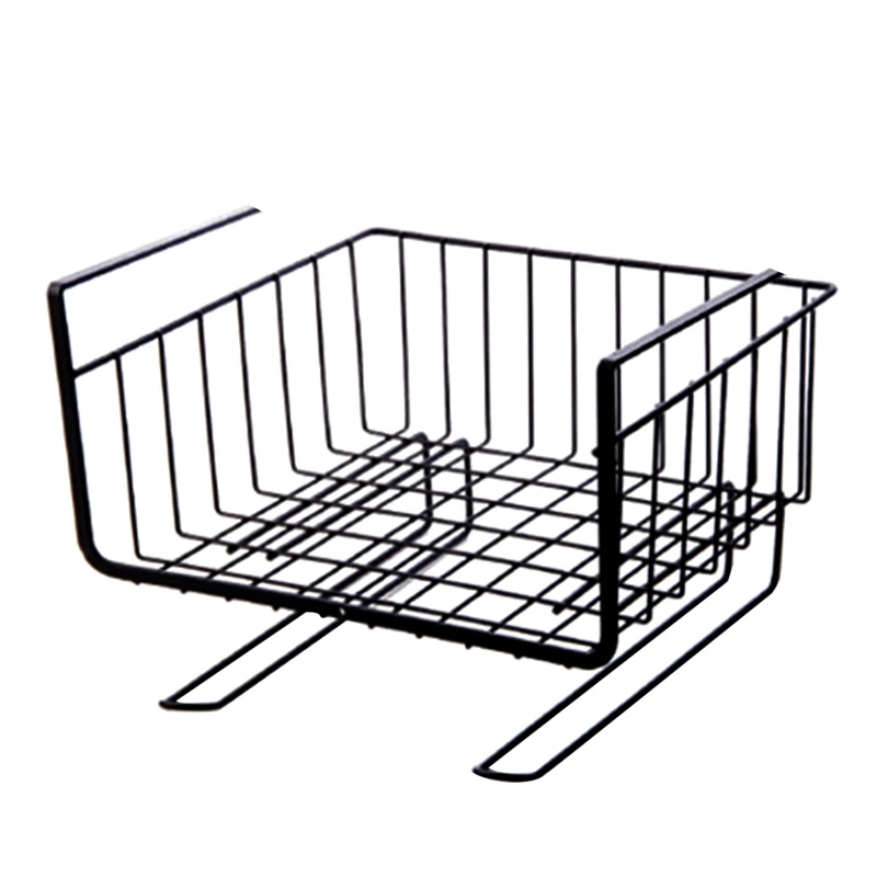 Under Shelf Storage Cupboard Hanging Iron Cabinet Closet Hanger Metal Mesh Baske