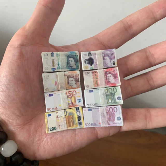 Faux billets de banque miniatures à l'échelle 1/12, mini monnaie