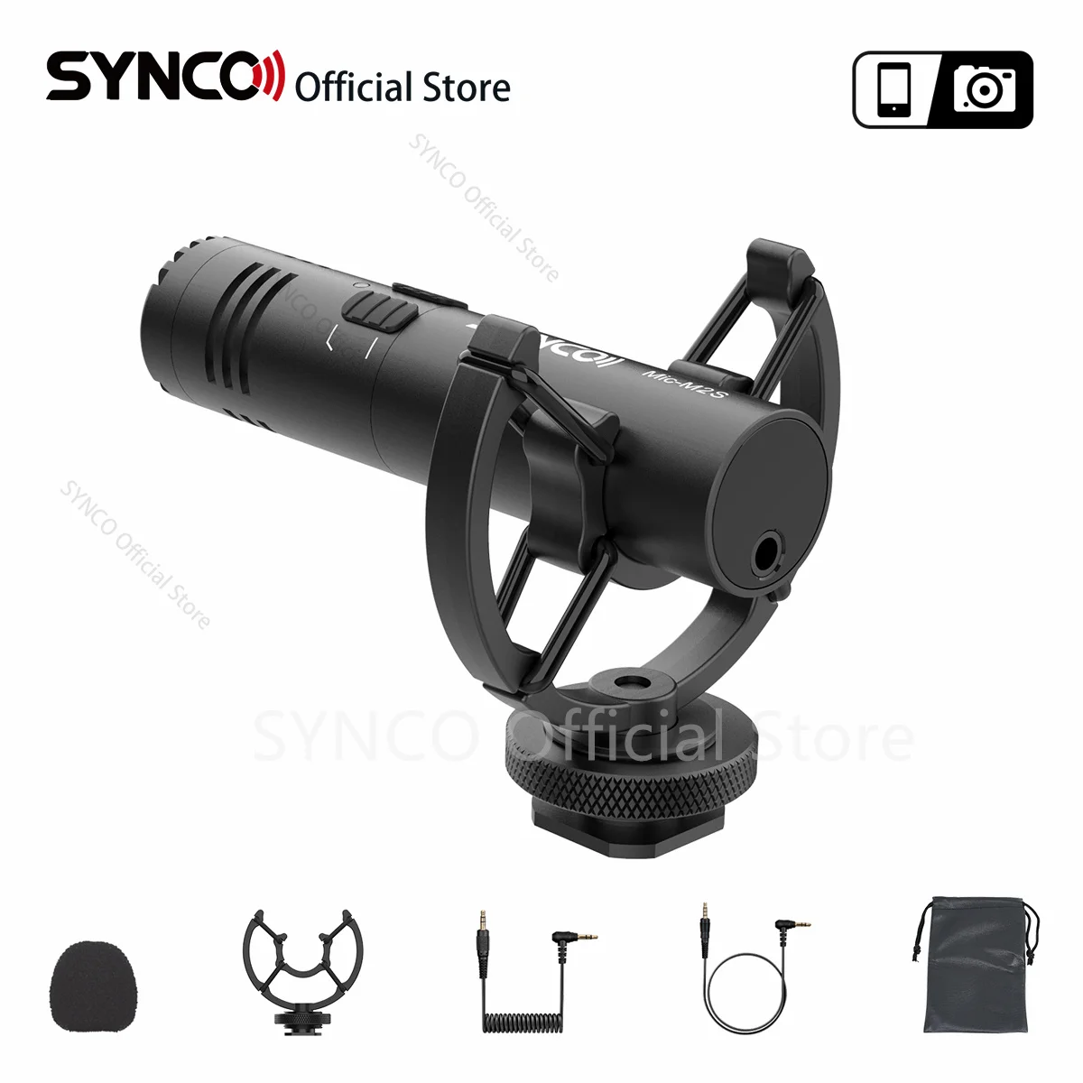 Movo VXR10 Universal Video Microphone With Lightning Adapter - Shotgun Mic For IPhone & Smartphones