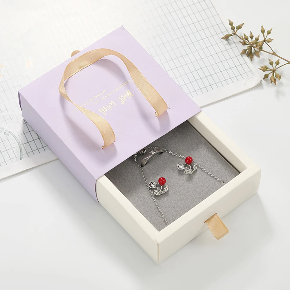 24 Stück graue Schubladenbox mit goldenem Bandgriff und grauem Schwamm, Schmuck, Hochzeit, Schmuckbehälter, DIY-Verpackung, Geschenk-Organizer – Detail 4