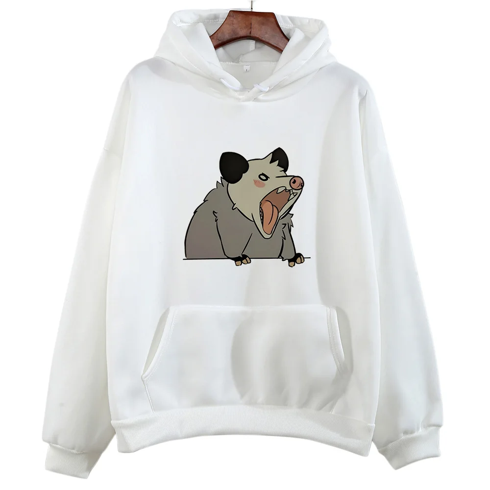 

Angry Opossum Printing Sweatshirts Cute Cartoon Graphic Hoodie Female/male Street Tracksuit Clothes Autumn Fleece Pullovers Tops