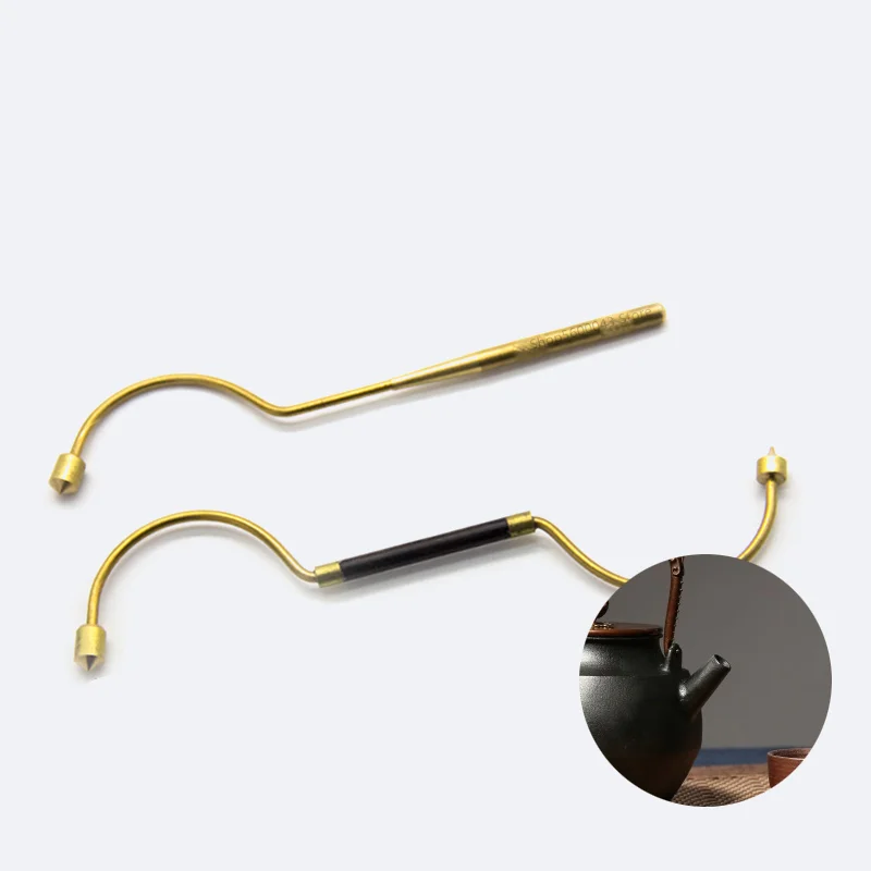 

Pottery Teapot Pot Lid Pot Mouth Trimming Tool Double-headed Copper Inverted Foot Purple Sand Pot Inner Water Hole Making Tool