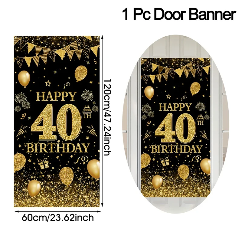 Banner Di Compleanno Colorato Con Sfondo Nero | Decorazione Per Feste | Sfondo Fotografico Per Bambini