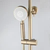 KEMAIDI Brushed Gold Thermostatic Shower System with Tub Spout  3-Functional Exposed Shower Faucet Mixer Fixtures Wall Mounted 2
