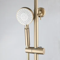 KEMAIDI Brushed Gold Thermostatic Shower System with Tub Spout  3-Functional Exposed Shower Faucet Mixer Fixtures Wall Mounted 2
