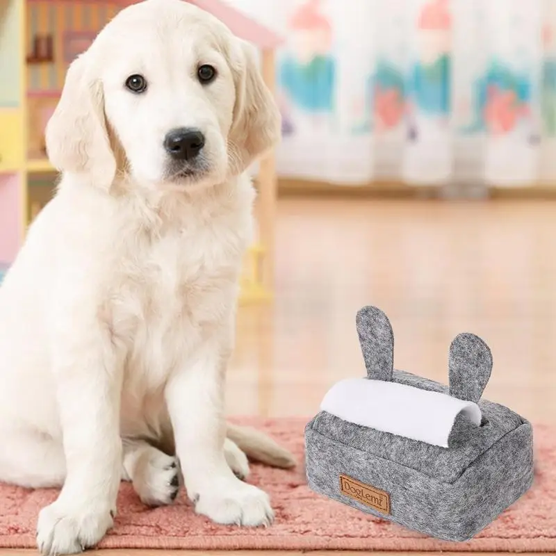 Dog Sniffing Toys Hide and Seek Tissue Box Snuffle Dog Toy Interactive  Treat Dog Feeder Pet