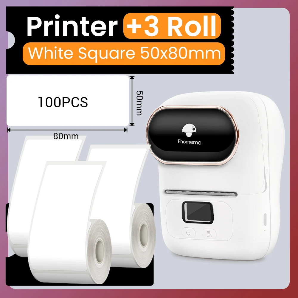 best instant printer for iphone Phomemo M110 Address Label Maker for Mailing Portable Label Sticker Barcode Printer for Clothing Self-adhesive Label Printer phone mini printer Printers