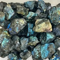 Pierre de labradorite naturelle brute en vrac, adaptée au culbutage, au meulage, au polissage et à la décoration de la maison ou du bureau. 1