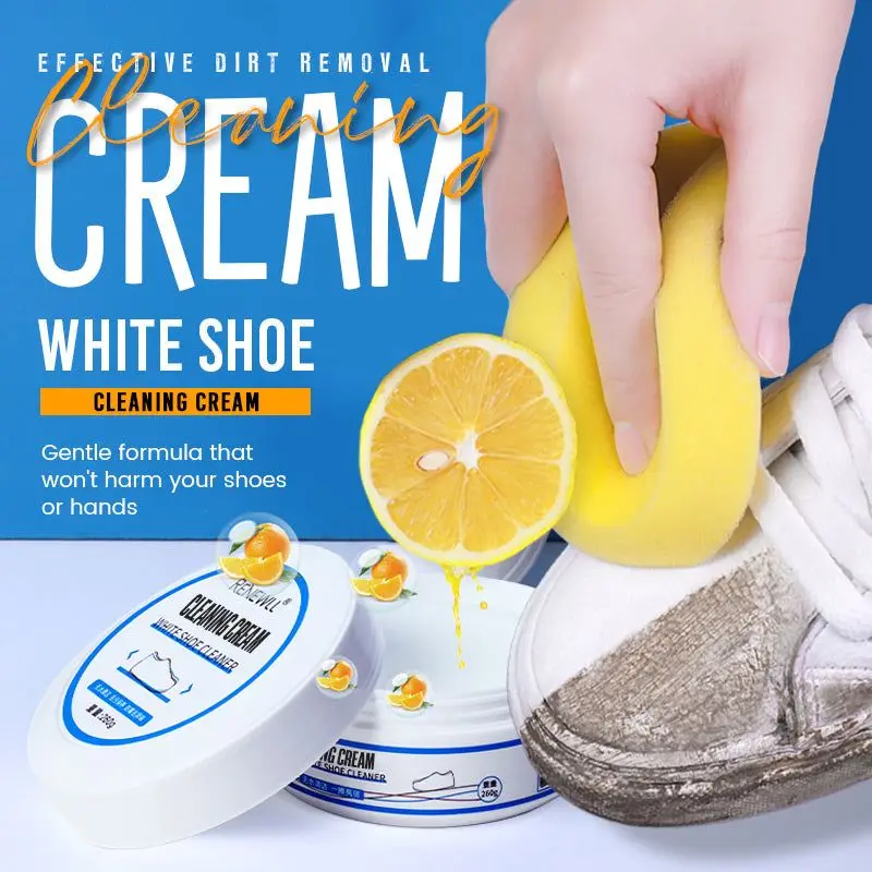 

White Shoe Cleanning Cream Multifunctional Shoe Cleaner Household Sports Shoes Canvas Cleaner Cleaning Tools With Wipe Sponge