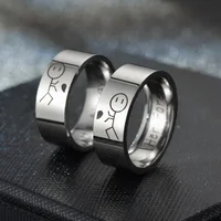 Titanium Steel Ring For Men Women Interesting Couple Ring Lovers Promise Ring Fashion Jewelry Brithday Christmas Gift Wholesale 1