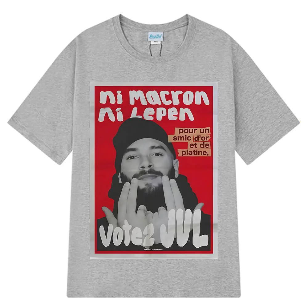 French Rapper Vote JUL Fashion Graphics T-shirts Men Women Hip-hop T-shirt Short-sleeved Casual T Shirt Streetwear Clothing 4