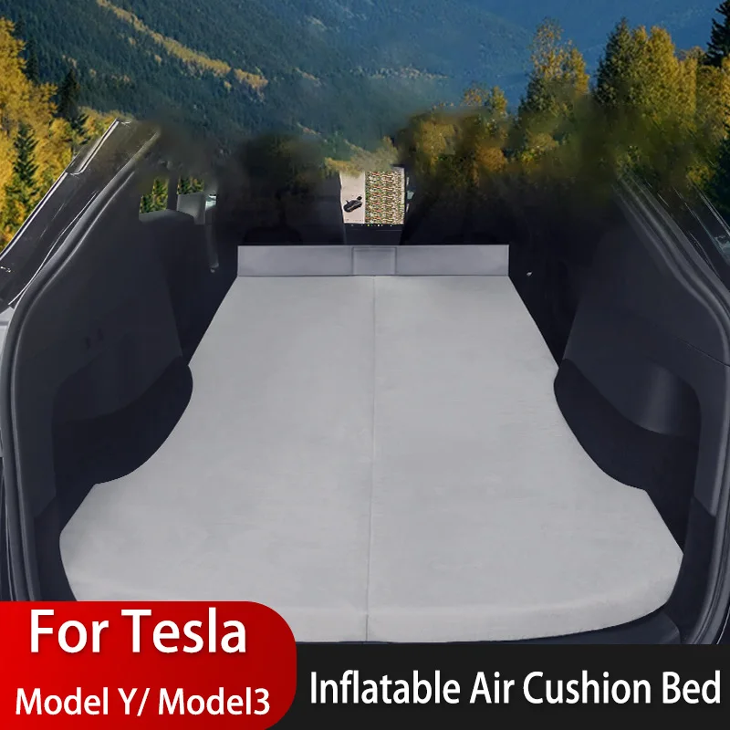 Inflatable Air Mattress For Tesla Model 3 Model Y Portable Foldable Outdoor Camping Car Bed Mat Auto Travel Bed