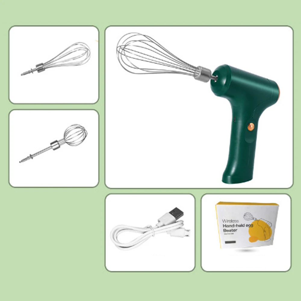 Portable Electric Food Mixer USB Wireless Hand Blender 1 Speeds Powerful Dough Egg Beater Baking Cake Cream Whipper Kitchen Tool